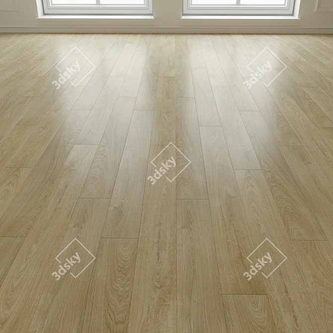 Luxury Oak Parquet Flooring 3D model image 3