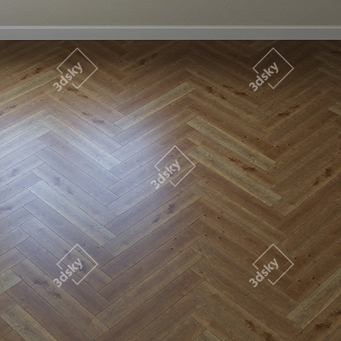 Upofloor Oak Parquet Board: French Chevron Style 3D model image 3