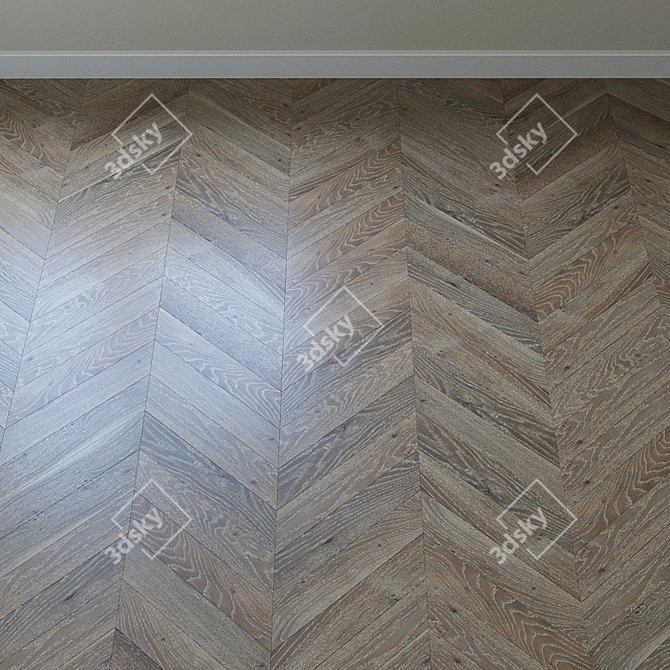 Upofloor Oak Parquet: Elegant French Chevron Design 3D model image 3