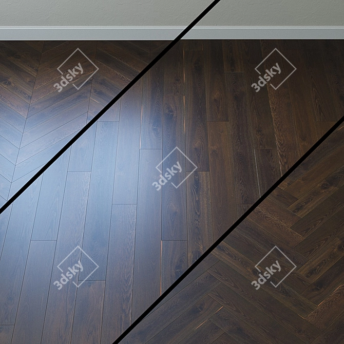 Upofloor Oak Parquet Board: Stylish and Durable 3D model image 1