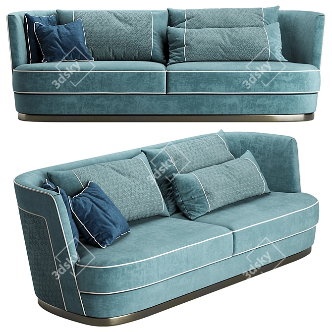 Elegant Jazz Furman Sofa 3D model image 1