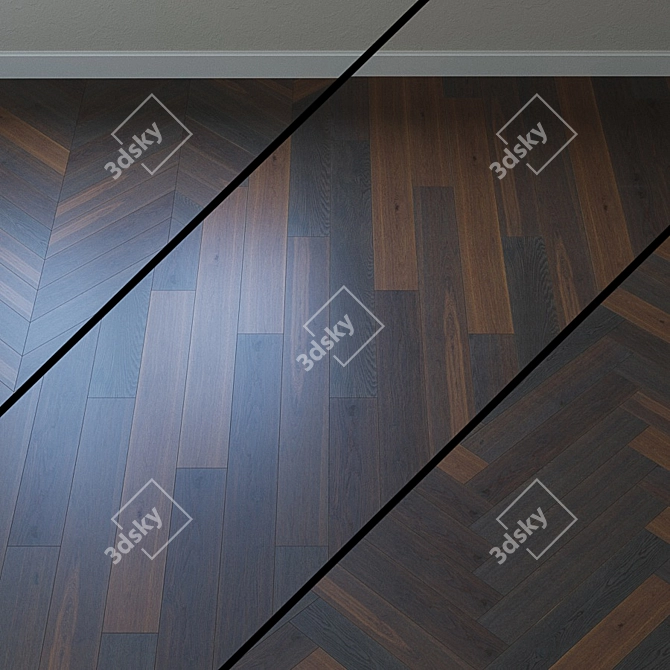 Title: Upofloor Oak Parquet Board 3D model image 1