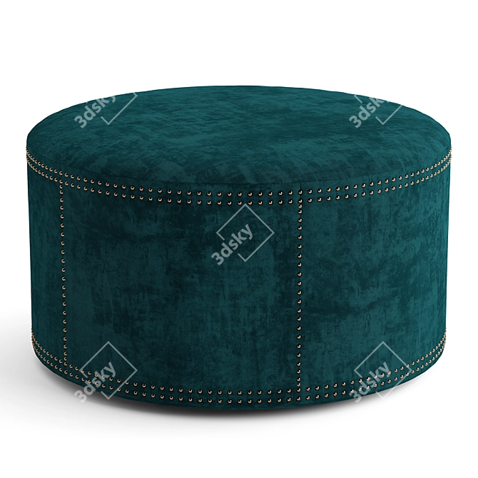 Elegant Velvet Ottoman Stool 3D model image 1