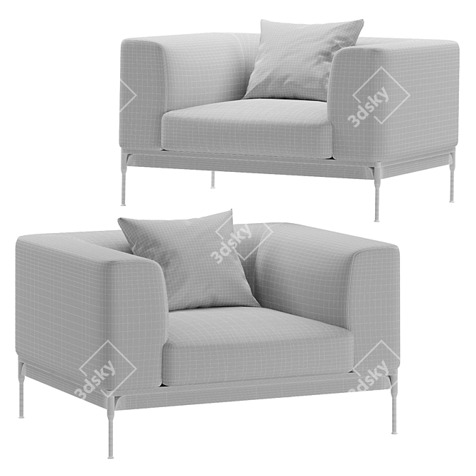 Elegance in Sandstone: LINLEY Savile Armchair 3D model image 3