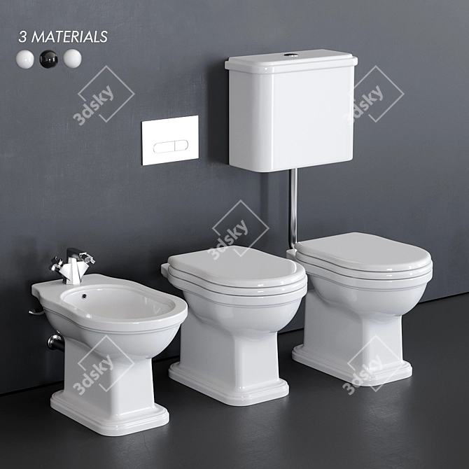 Efi Ceramic Toilet with Cistern 3D model image 1