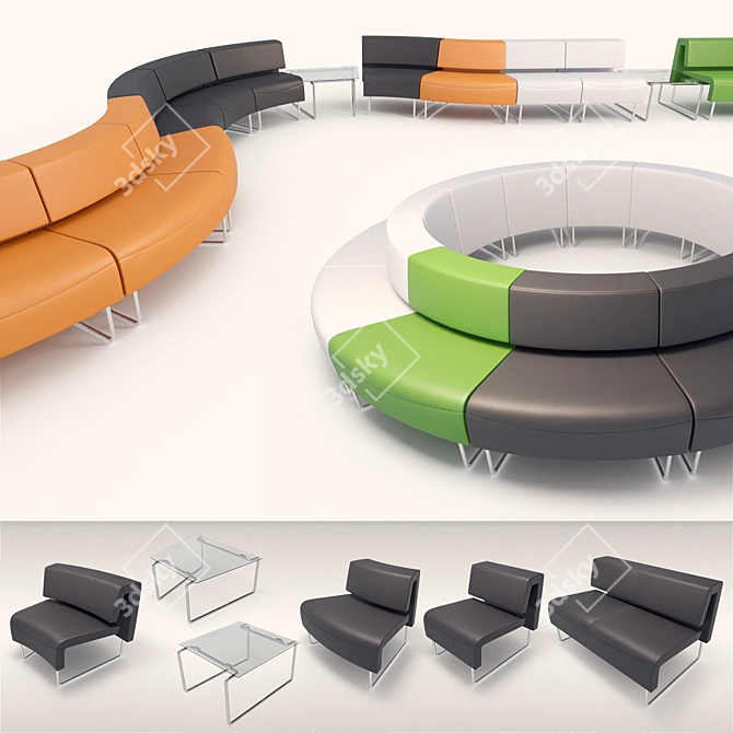 Modern Italian Sofa Collection - Path 3D model image 1