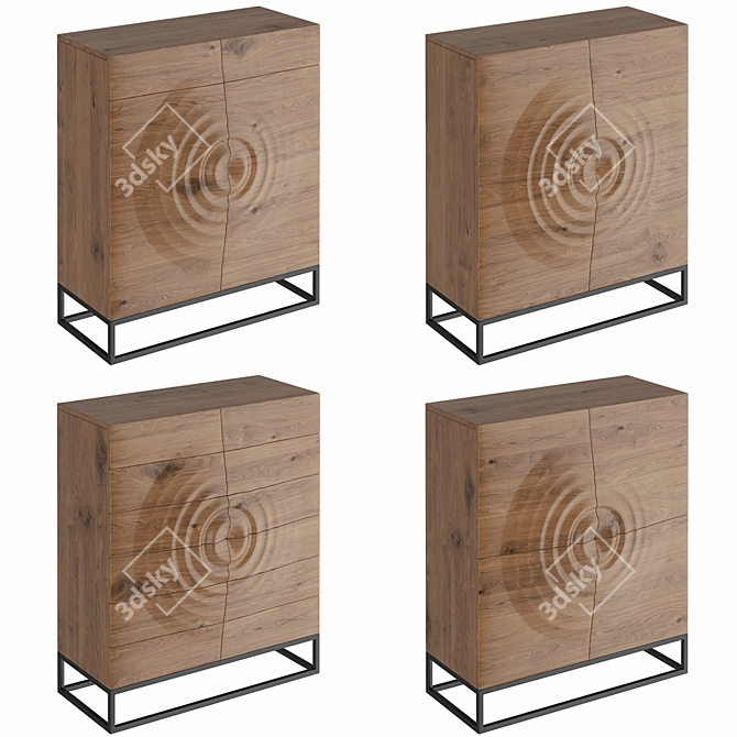 Waterdrop Oak Furniture: Versatile Storage Options 3D model image 2