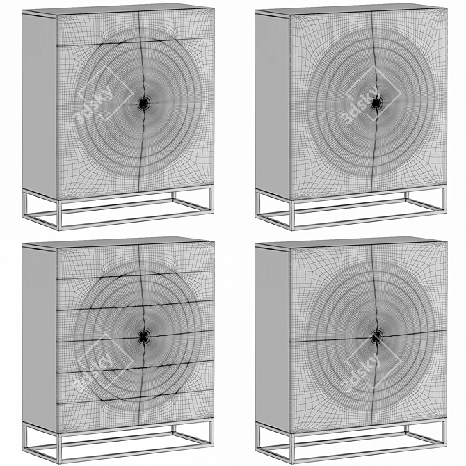 Waterdrop Oak Furniture: Versatile Storage Options 3D model image 3