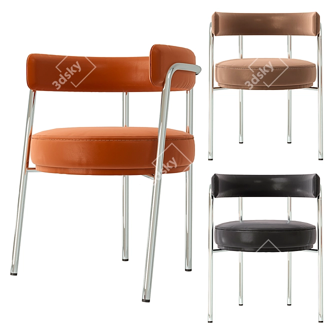 Retro Leather Tubby Chairs 3D model image 1