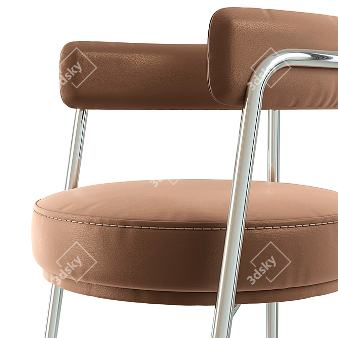 Retro Leather Tubby Chairs 3D model image 4