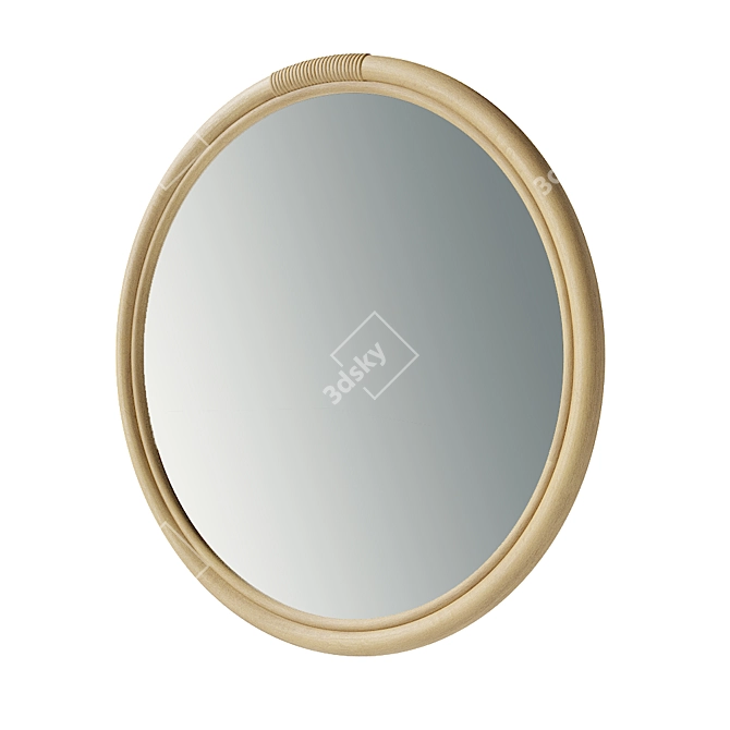 HINDOS Rattan 50cm Mirror 3D model image 2