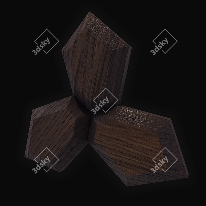 California Wood 3D Wall Cladding 3D model image 2