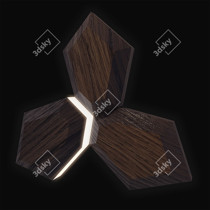 California Wood 3D Wall Cladding 3D model image 3