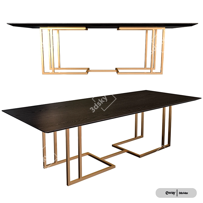 Elegant Rhumba Table: Polished Design 3D model image 1