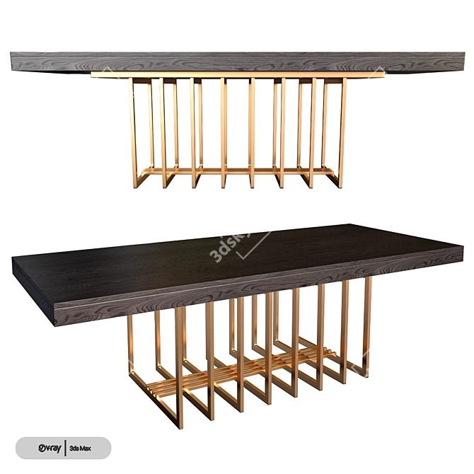 Exquisite Laskasas Prestige Table: A Timeless Masterpiece 3D model image 1