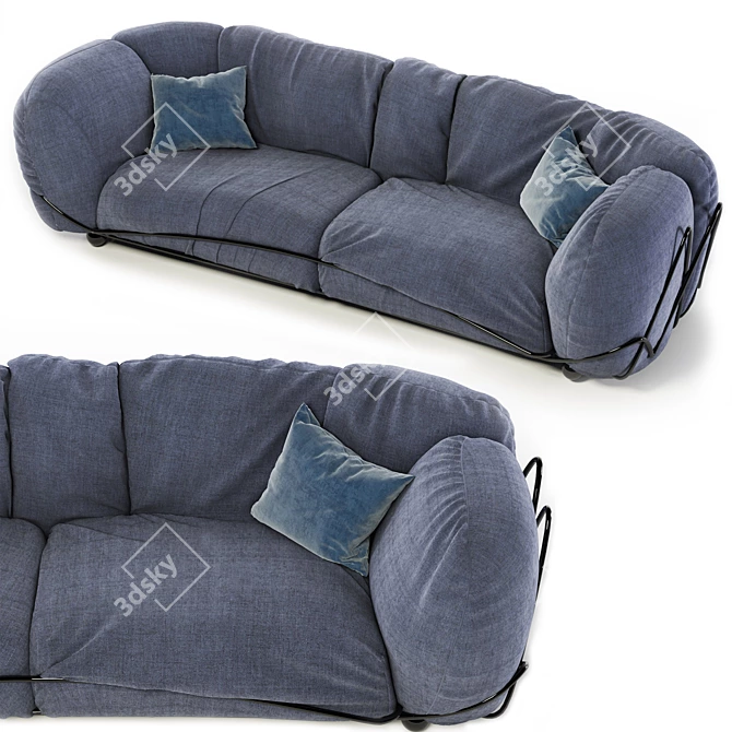 Elegant Francesco Binfare Sofa 3D model image 2