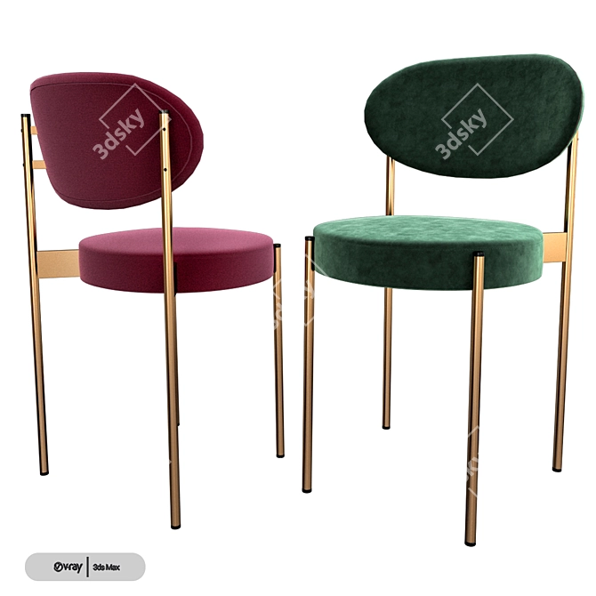 Verpan Series 430 Chair 3D model image 1