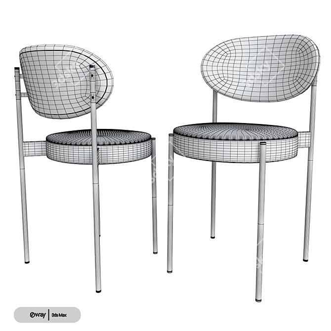 Verpan Series 430 Chair 3D model image 2
