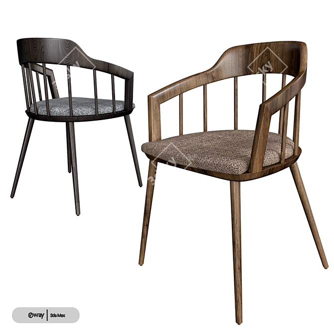 Elegant Porada Tiara Chair 3D model image 1
