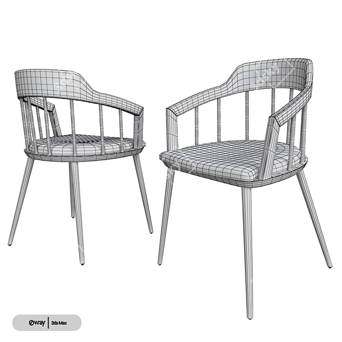 Elegant Porada Tiara Chair 3D model image 2