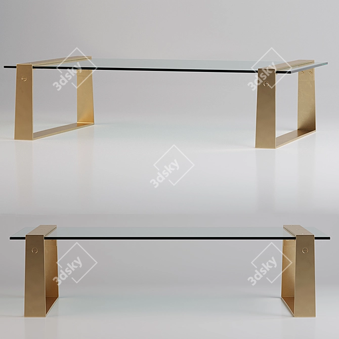 Elegant Lucida Glass Coffee Table 3D model image 1