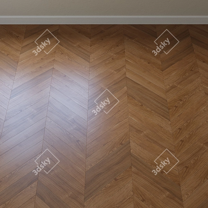 Upofloor Oak Parquet Board: French Chevron Design 3D model image 3