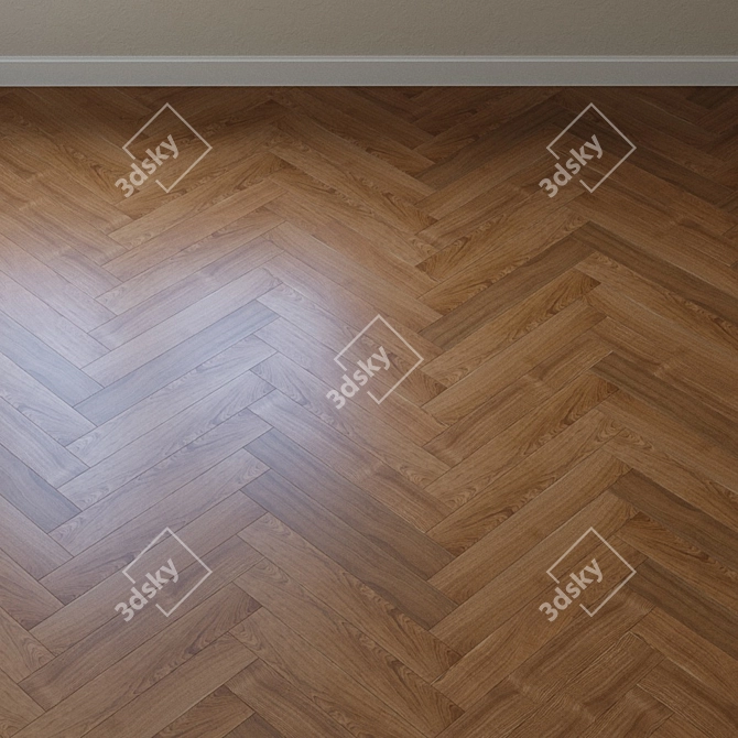 Upofloor Oak Parquet Board: French Chevron Design 3D model image 4