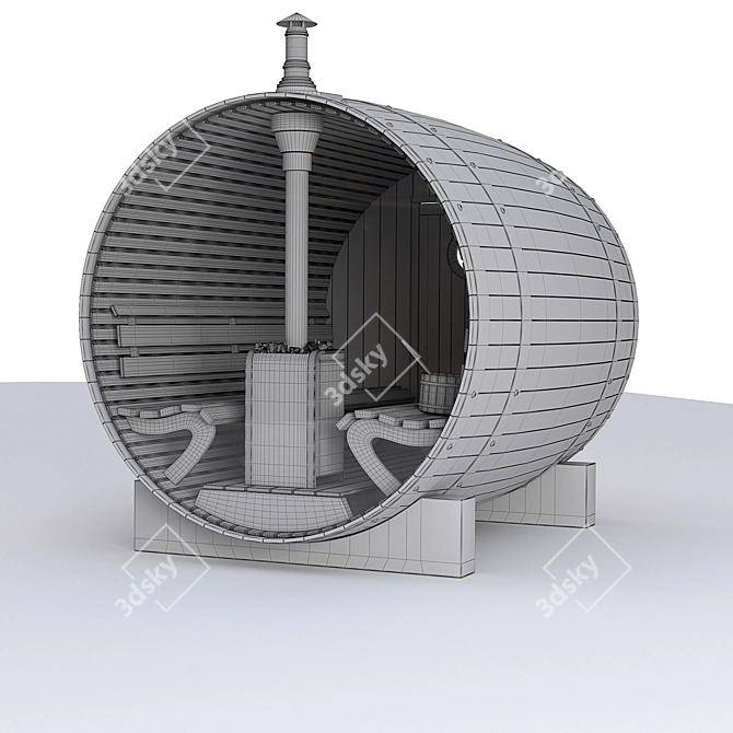 Outdoor Barrel Bath - Ultimate Relaxation 3D model image 5