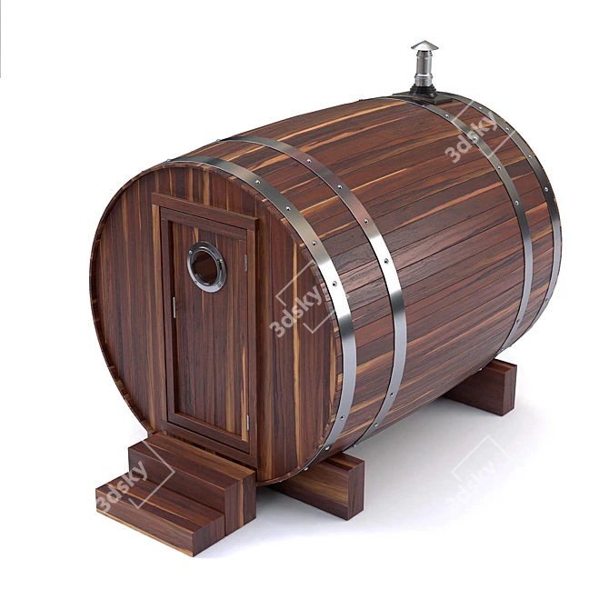 Outdoor Barrel Bath - Ultimate Relaxation 3D model image 6