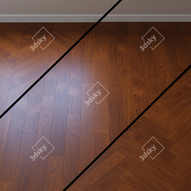 Upofloor Oak Parquet Board 3D model image 1