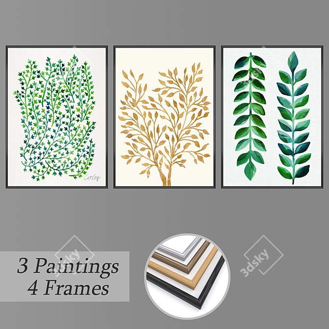 Title: Elegant Wall Art Set - No.2026 3D model image 1