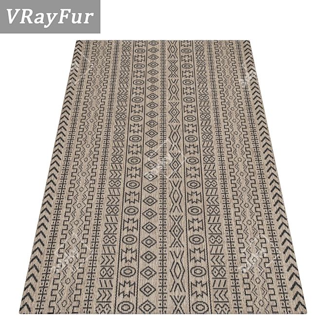 Luxury Set of 3 High-Quality Carpets 3D model image 2