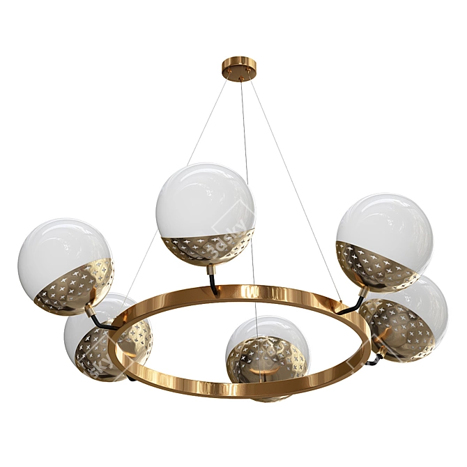 Modern Orb Ceiling Light 3D model image 1