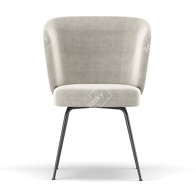 Elegant Upholstered Dining Chair 3D model image 3