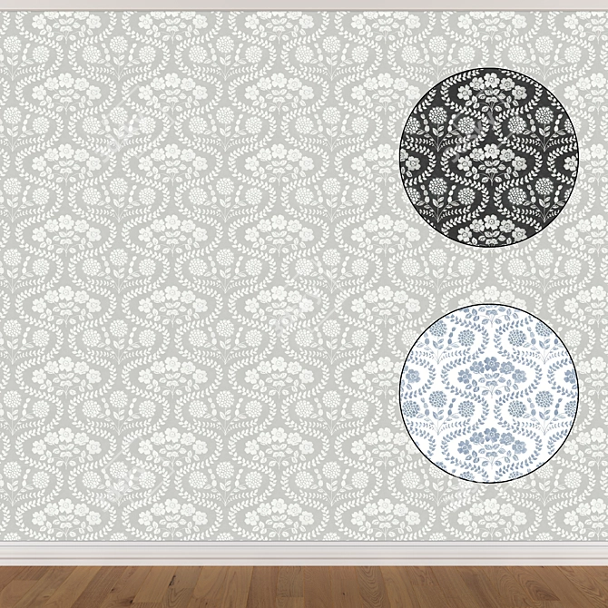 Seamless Wallpaper Set - 3 Colors 3D model image 1