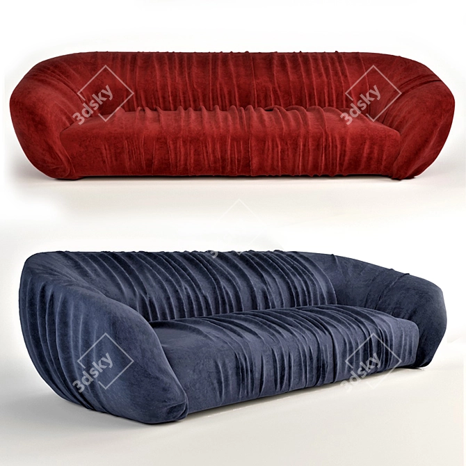 Elegance Draped Sofa 3D model image 1