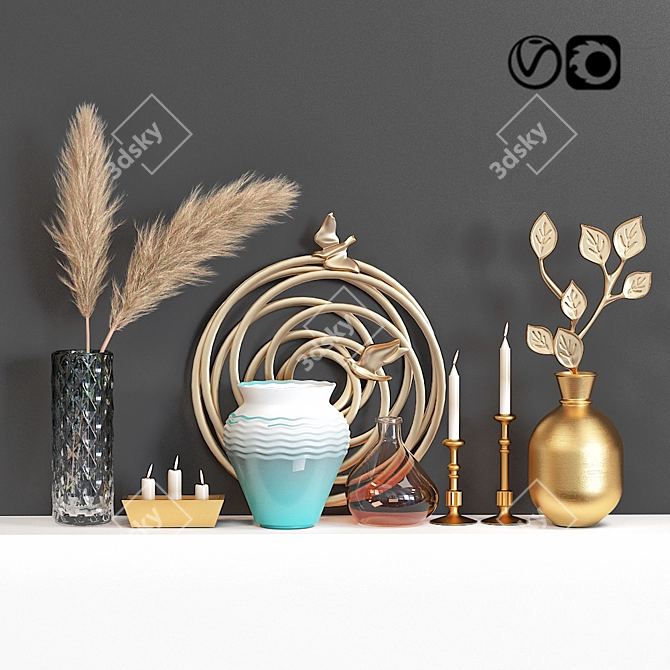 Elegant Decor Set: 2015 Version 3D model image 1