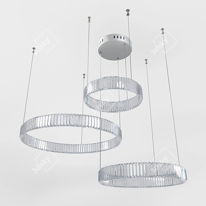 Modern Chrome Crystal Pendant Light 3D model image 1