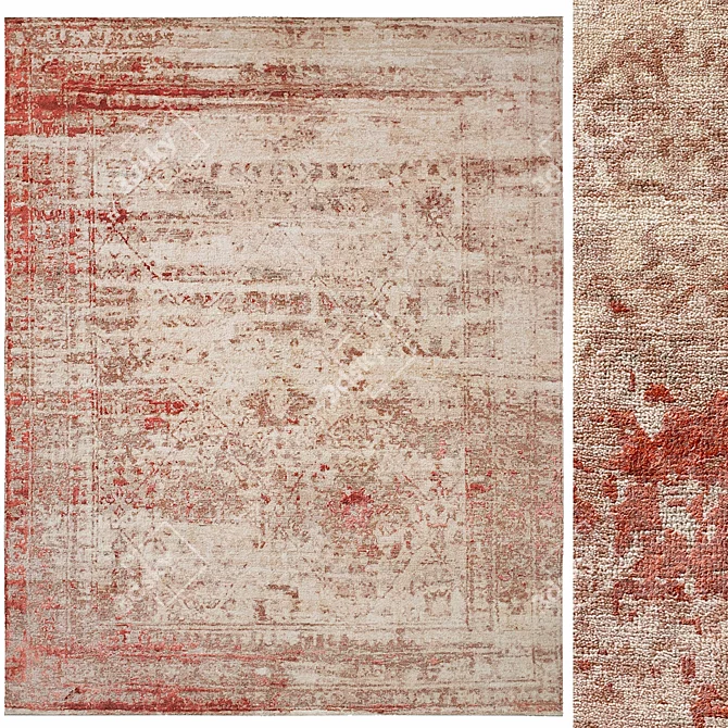 TARIM Hand-Knotted Rug: Timeless Elegance for Your Décor 3D model image 1