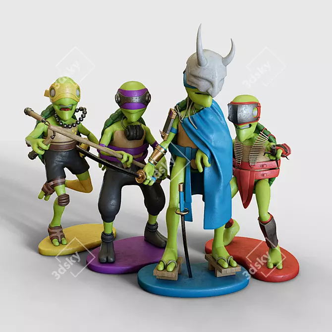 TMNT Action Figures: Collectible TMNT Figurines 3D model image 1