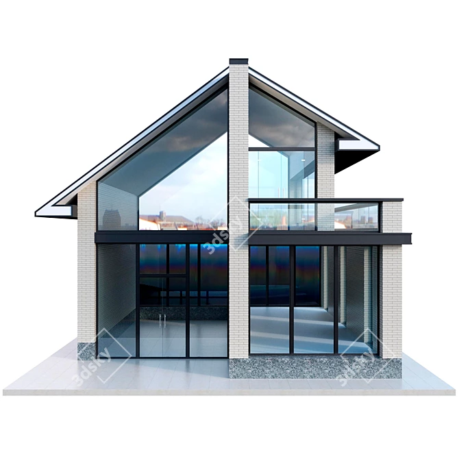 Modern Small House 3D model image 2