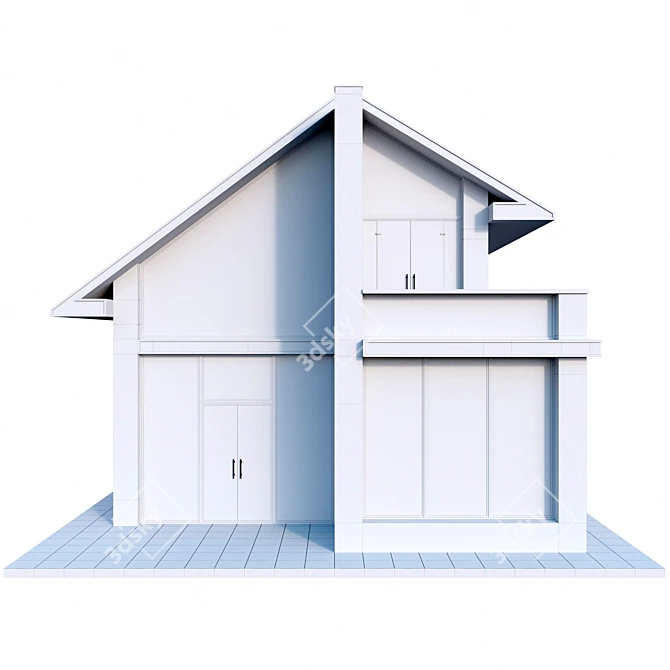 Modern Small House 3D model image 4