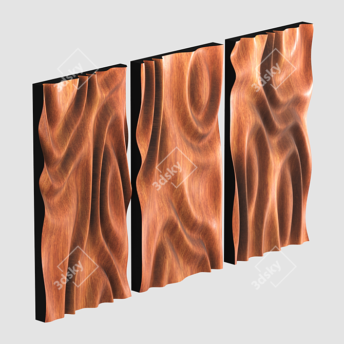 Exquisite Carved Wood Panels 3D model image 1