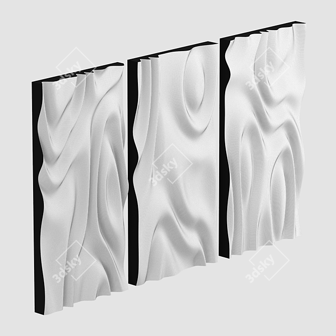 Exquisite Carved Wood Panels 3D model image 3