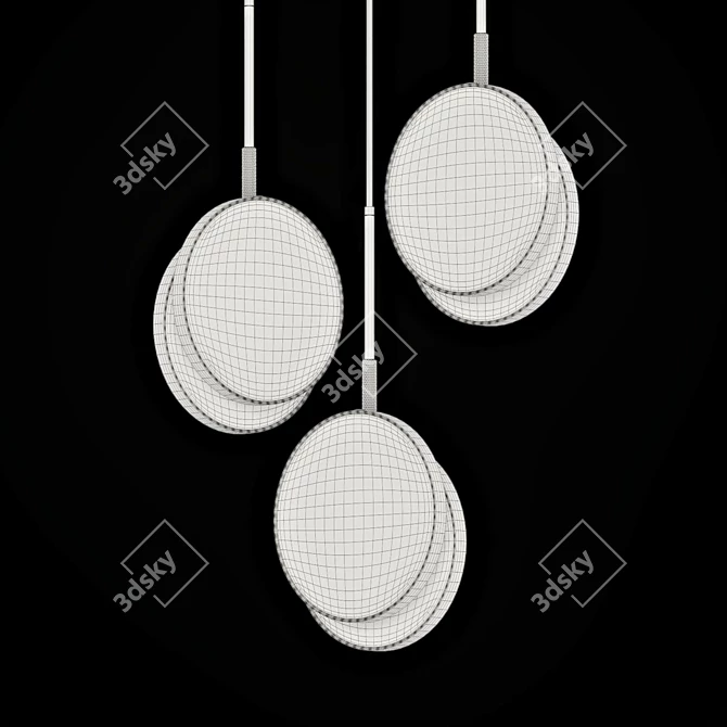 Marble Disks Pendant: Elegant Illumination for Modern Spaces 3D model image 10