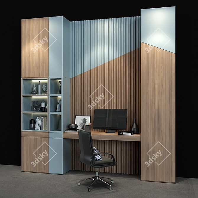 Modern Wood Cabinet Furniture 3D model image 2