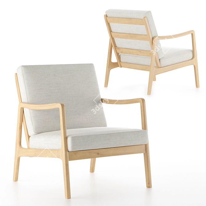 Vintage FD 109 Easy Chair - Ole Wanscher Design 3D model image 1