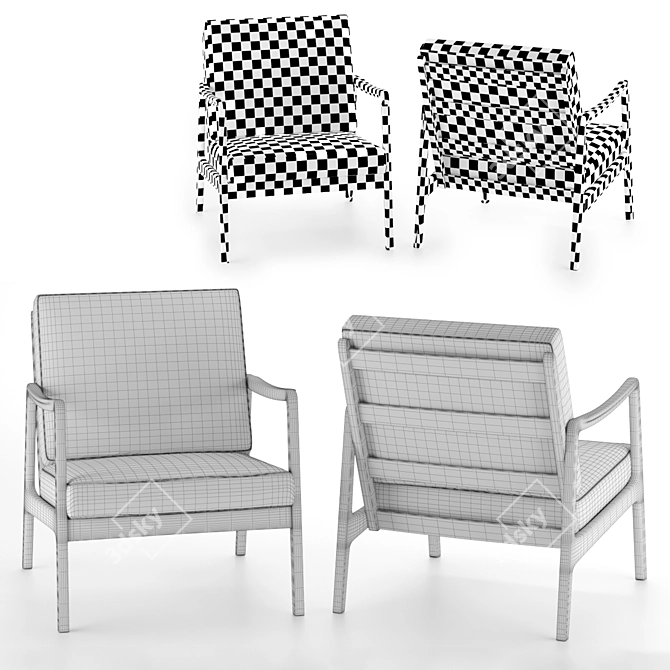 Vintage FD 109 Easy Chair - Ole Wanscher Design 3D model image 3