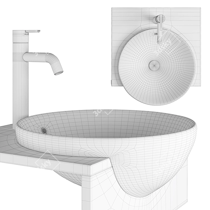 TOTO LW533J Lavatory: Modern Design & High Quality 3D model image 2