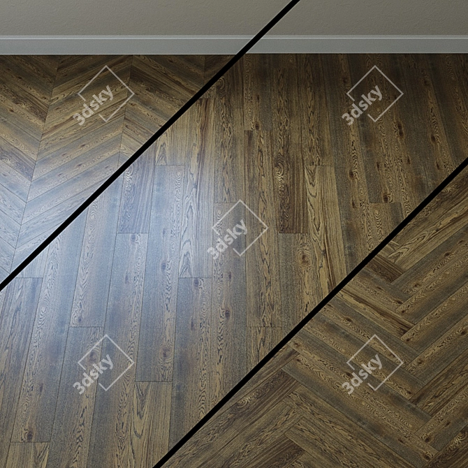 Upofloor Oak Parquet Board: French Fir Tree 3D model image 1